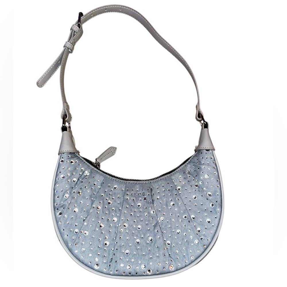 Aldo Rhinestone Denim Shoulder Bag